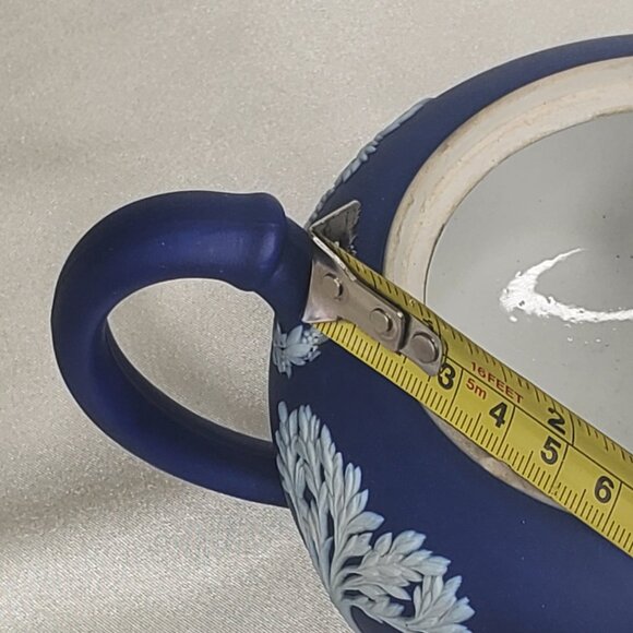 Antique Wedgwood Blue Jasperware Teapot – c.1891–1907 England  Classical Relif - Picture 8 of 11